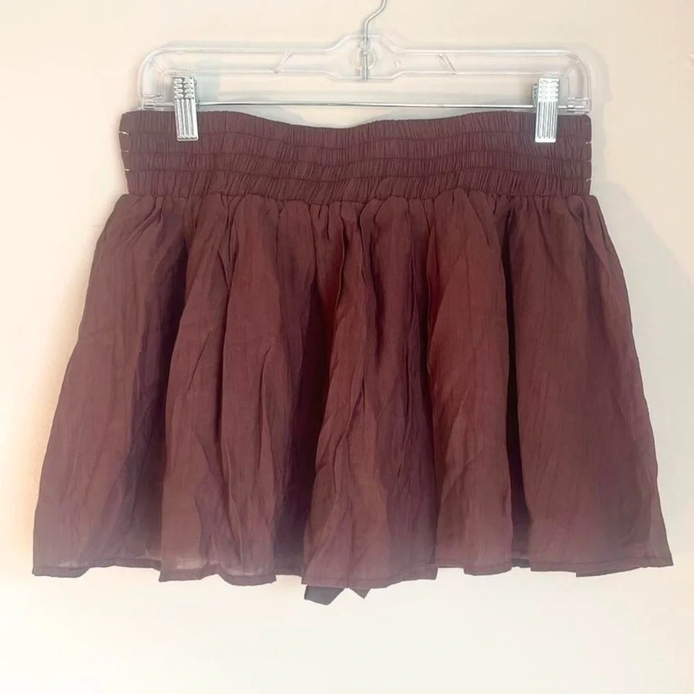 Cider Brown Flowy Skort – Elastic Waist  NWT